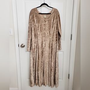 Vintage Champagne Velvet Boho Dress